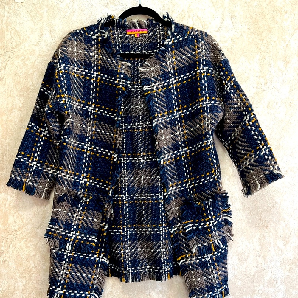 VILAGALLO wool blend boho blazer size 36